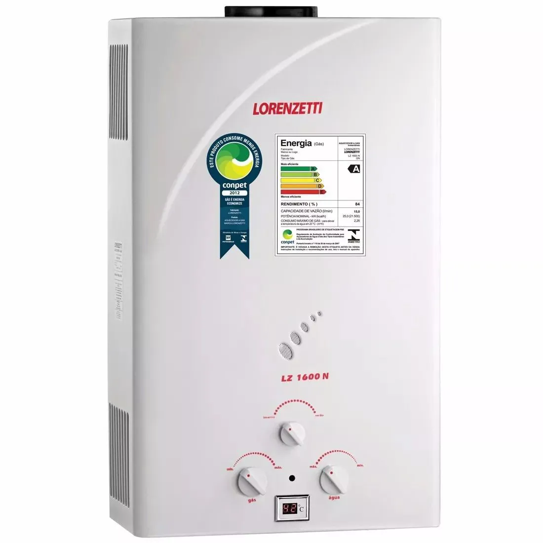 Aquecedor a Gás 15l Lz 1600N GLP