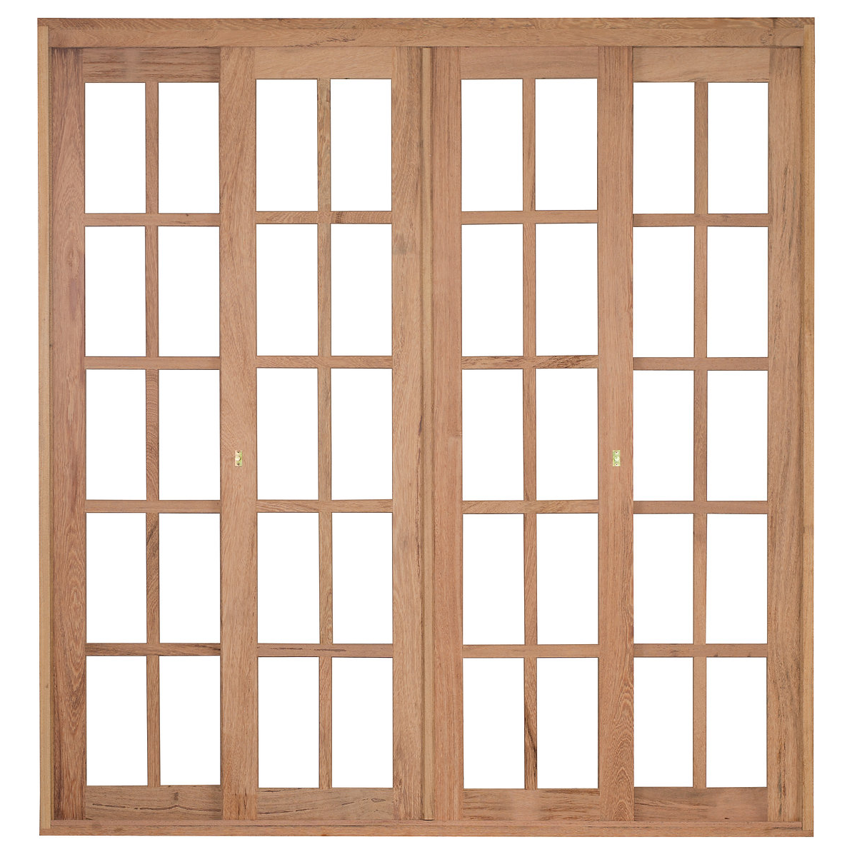 Porta Vitrô 200x213cm Angelim de Correr Vidro Quadriculado