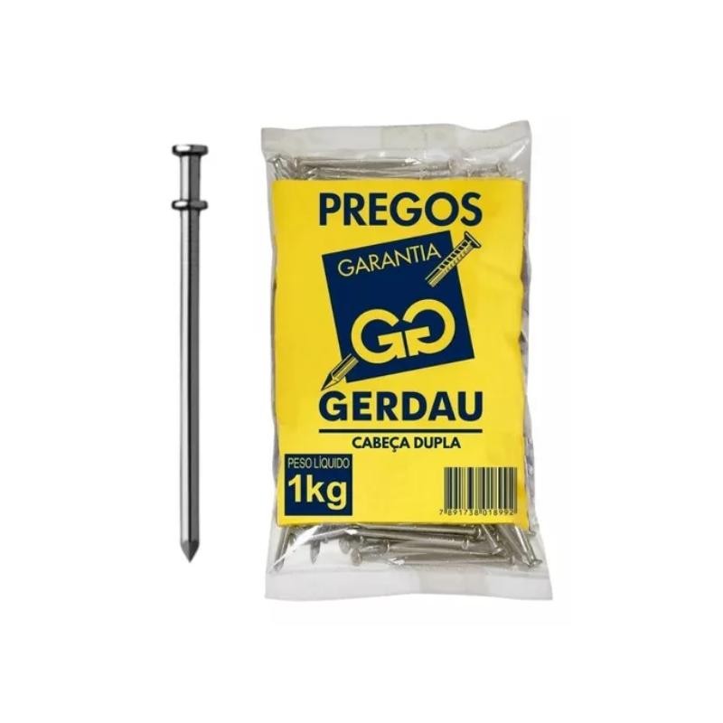 Prego 18x30 com Cabeça Dupla 1,0Kg