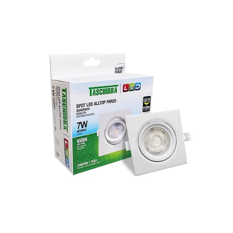 Spot Embutir Quadrado Alltop Led Par20 7w 6500k