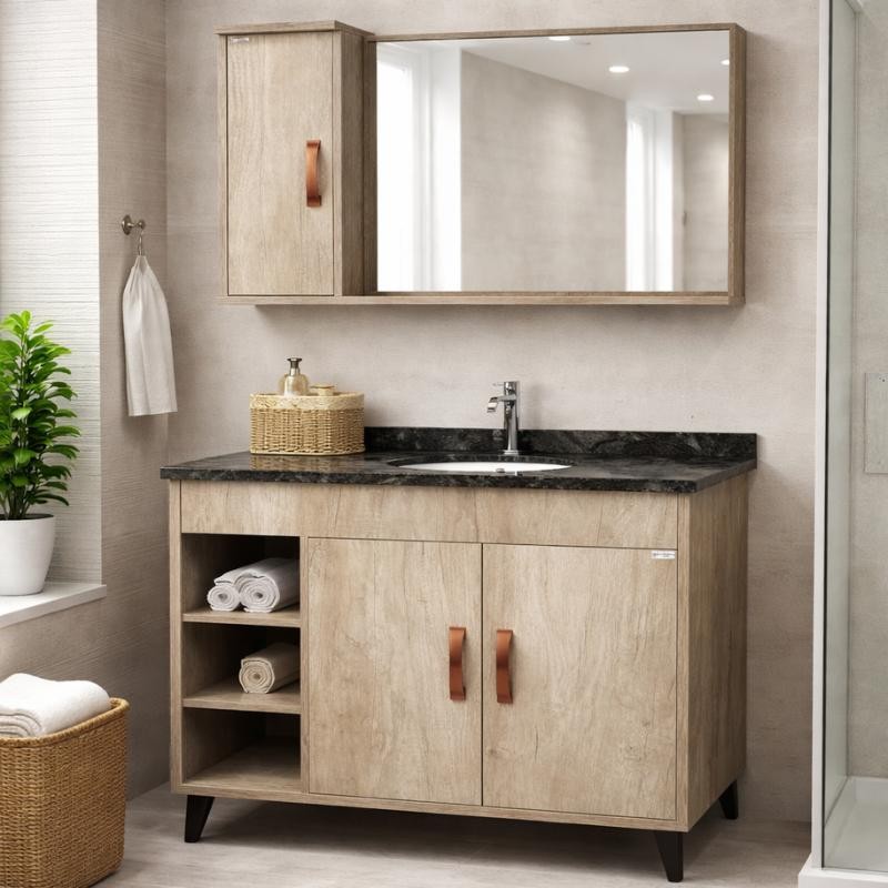 Conjunto Marmore Barrique/Barrique Tampo Preto Indiano