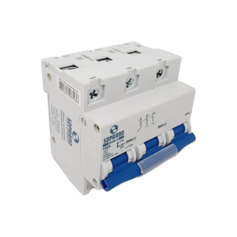 Disjuntor Trifásico Din Branco C 100A