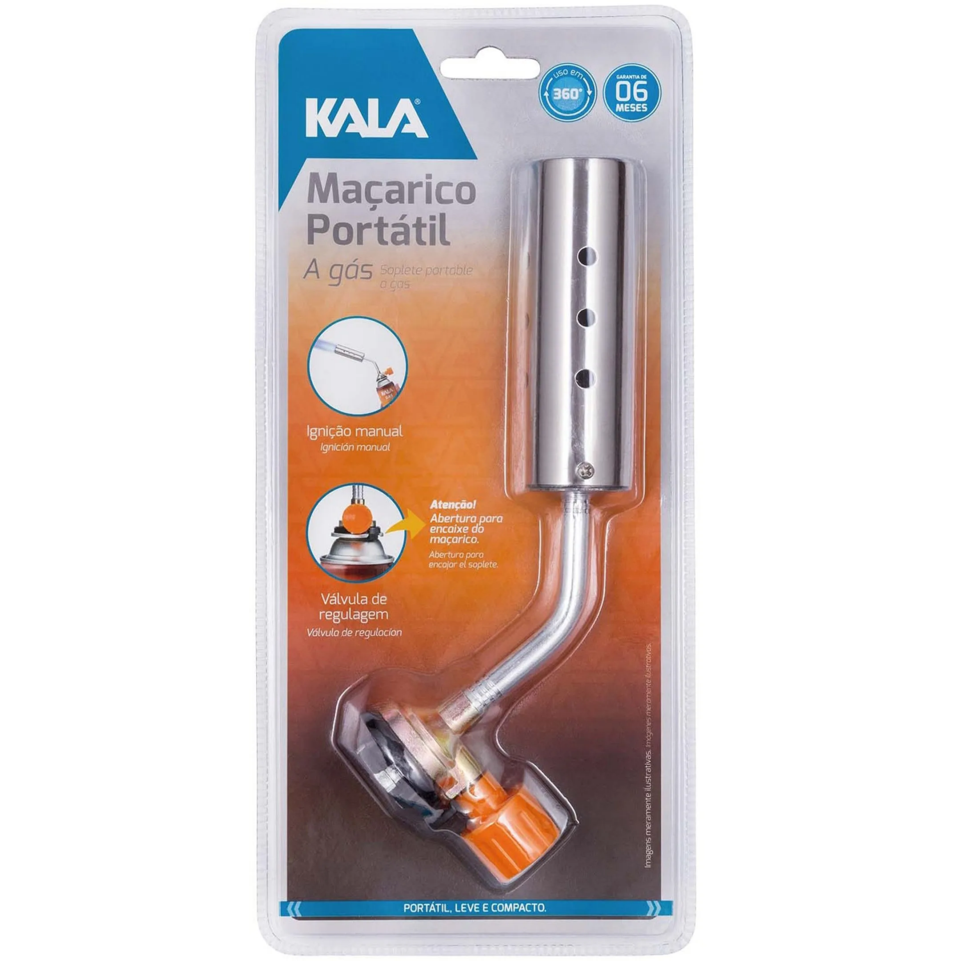 Maçarico Gás Forte Portátil Kala