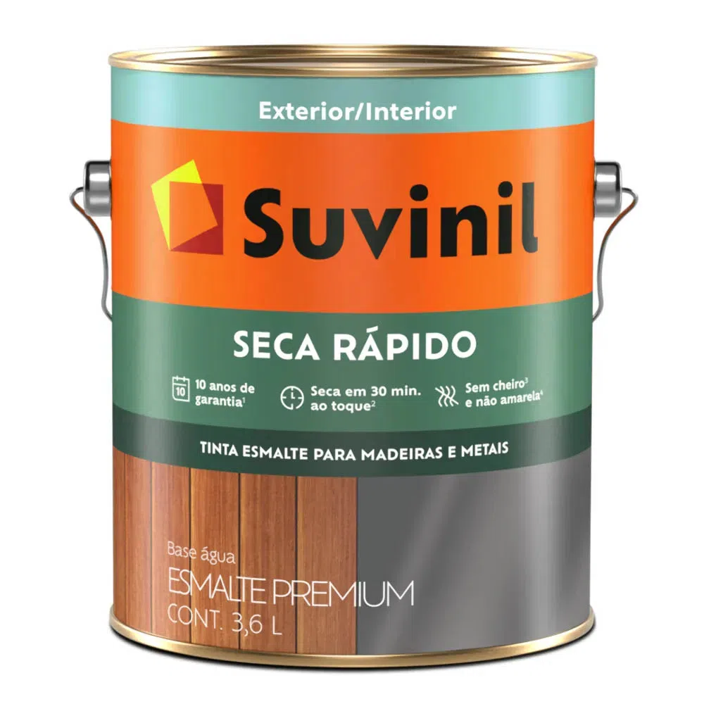 Tinta Esmalte Seca Rápido Brilhante 3,6l