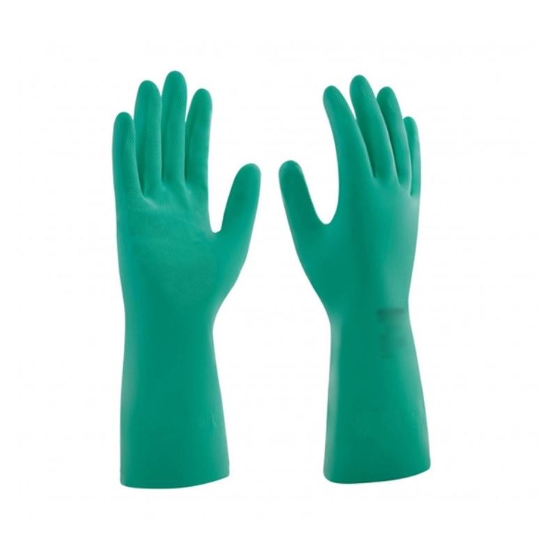 Luva mão forrada latex verde GG