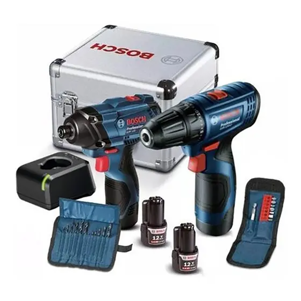 Combo Bosch Atornilador GSR120 + Parafusadeira GDR120 12v Bivolt com 2 Baterias