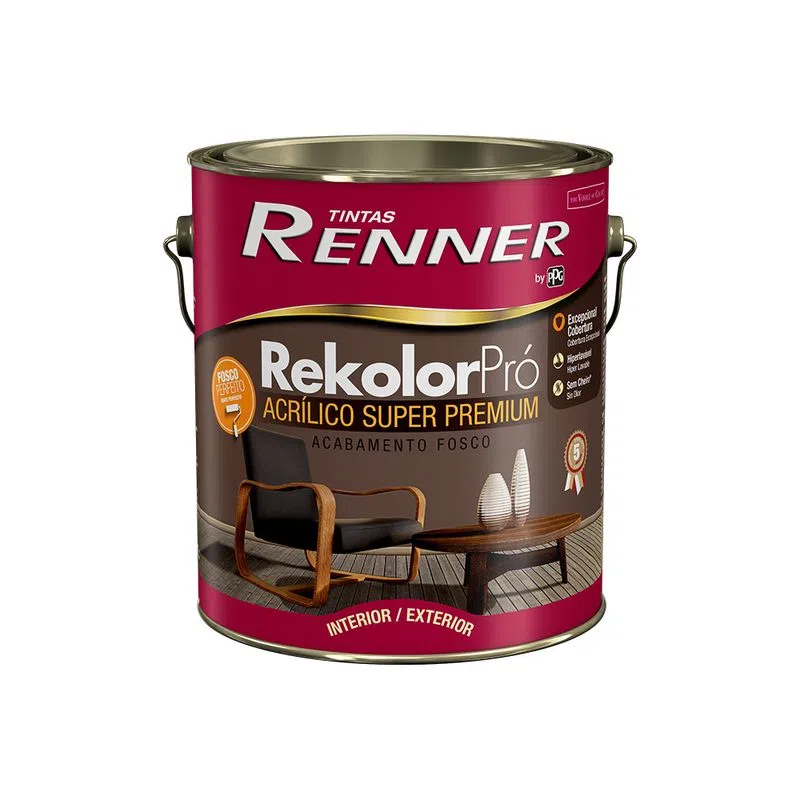 Tinta Rekolor Pro Acrílico Acetinado Branco 3,6l